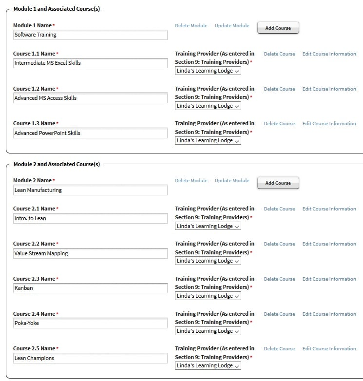 Módulos e Cursos Gráfico Longo